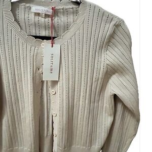 Ribbed Pointelle Cardigan